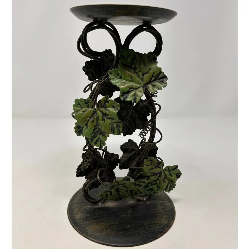 Metal Ivy Wine Candleholder 8 1/2